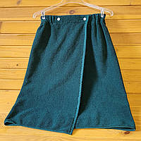 Махровий рушник, рушник на кнопках (кілт-парео) 67х140 см Смарагдовий