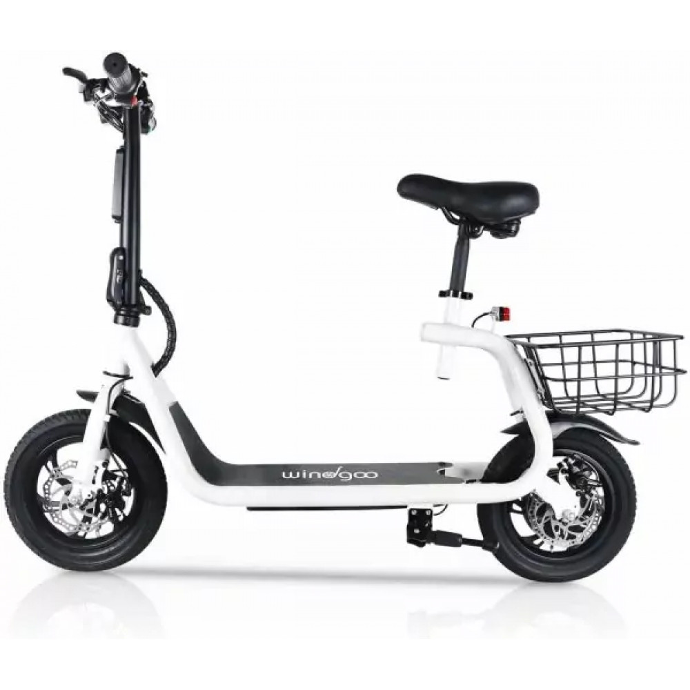 Електросамокат Windgoo B9 500Вт із сидінням, колеса 12дюйм Білий