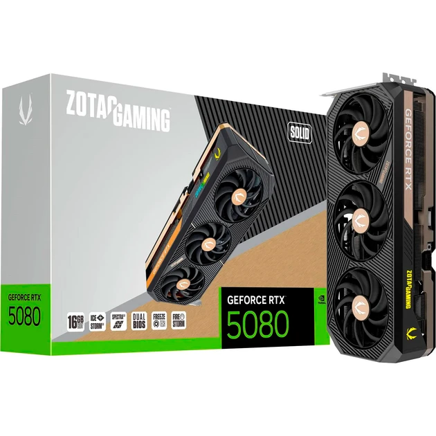 Відеокарта Zotac Gaming GeForce RTX 5080 SOLID 16GB (ZT-B50800D-10P) EU [127137]