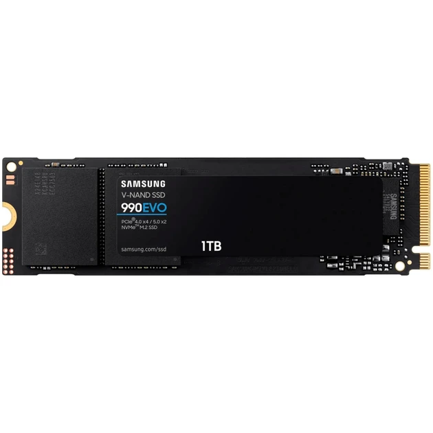 Накопичувач SSD 1ТB Samsung 990 EVO Plus M.2 2280 PCIe 5.0 x2 NVMe V-NAND TLC (MZ-V9S1T0BW)