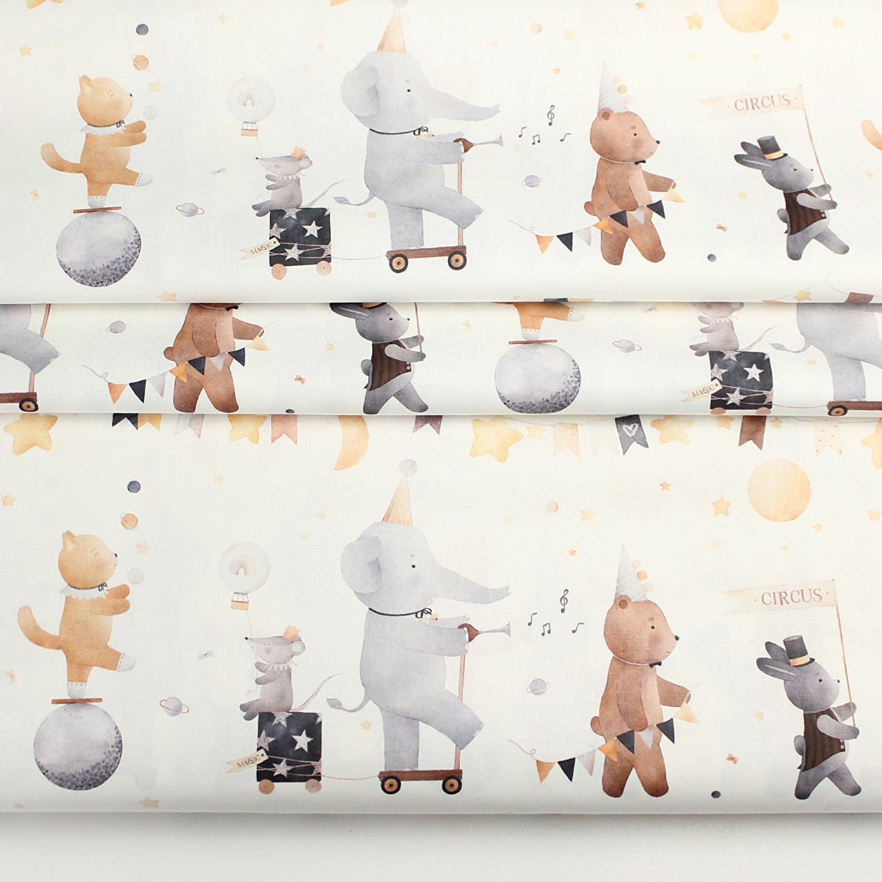 Ранфорс digital з цифровим друком "Парад циркових звірів" № РЦ - 3466, фото 1