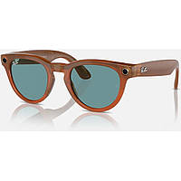 Смарт-окуляри Ray-Ban Meta Headliner Shiny Caramel Transparent Frame/Teal Blue Lenses (RW4009 670680 50-23)