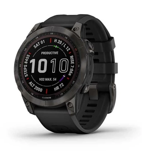 Смарт-часи Garmin Fenix 7 Sapphire Solar Black DLC Titanium with Black Band (010-02540-34/35/47), фото 1