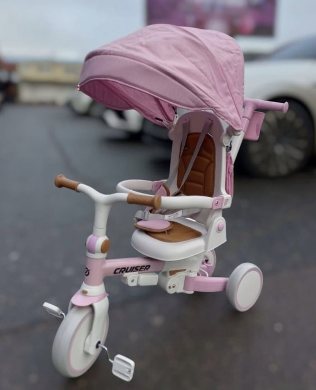 Дитячий біговел (триколісний велосипед) Tri-cycle 6в1 Cruiser Milano рожевий для дівчинки