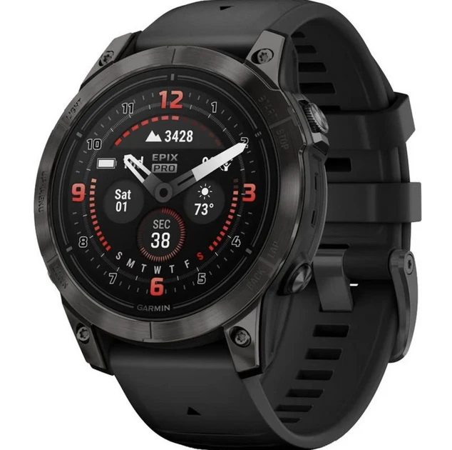 Смарт-часи Garmin Epix Pro Gen 2 Sapphire 47mm Carbon G. DLC Tit. with Black Band (010-02803-10/11/54)