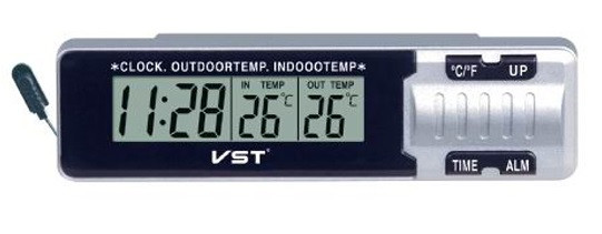 Автомобільний годинник VST-7065 (+2 термодатчики), фото 1
