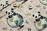 Ранфорс digital з цифровим друком "Панди на глобусі" № РЦ - 3467, фото 7