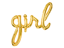 Фольгована кулька надпис "Girl" золота Party Deco (77х70см) 1шт.