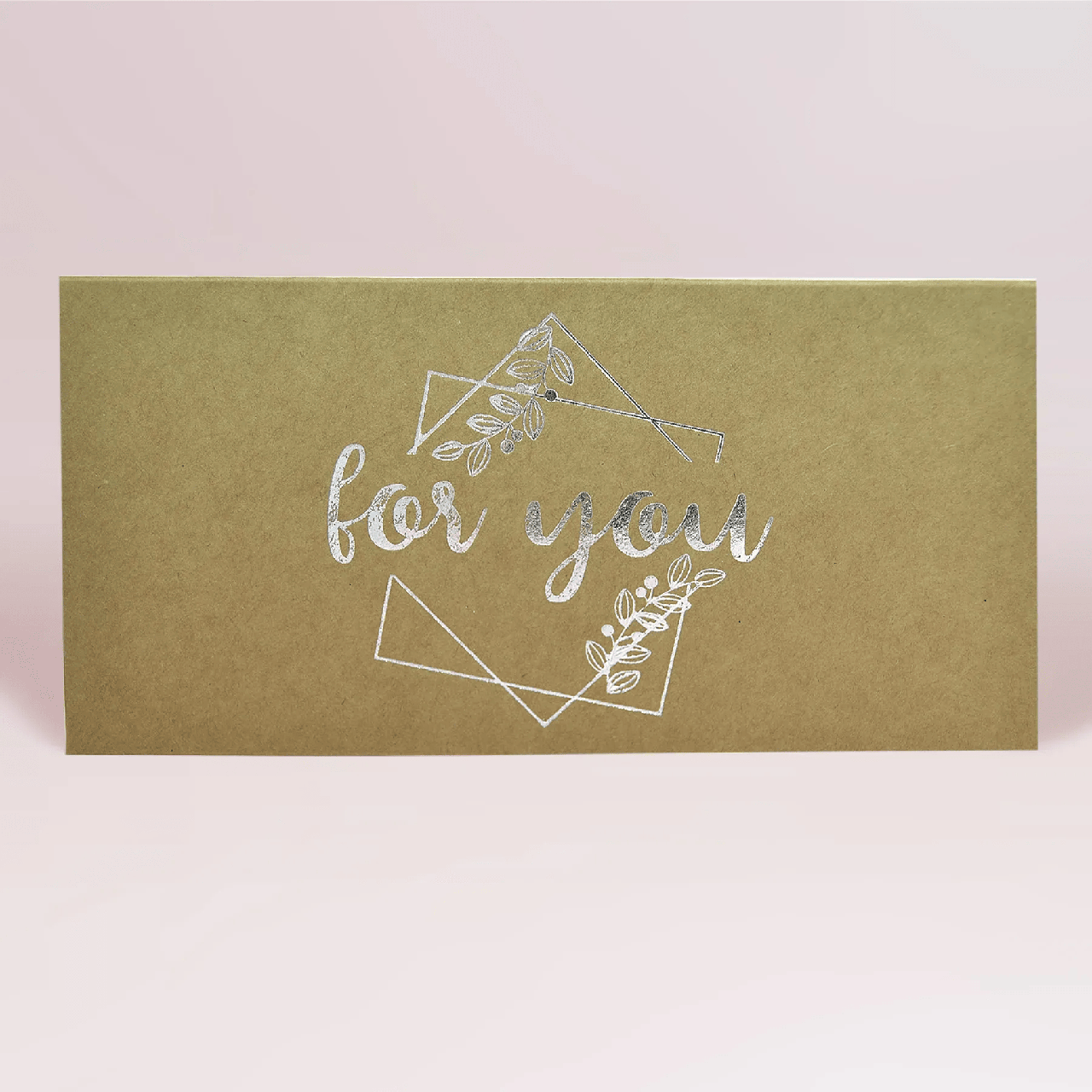 Подарунковий конверт на гроші крафтовий "For you" срібне тиснення 1шт.