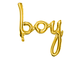 Фольгована кулька надпис "Boy" золота Party Deco (63,5х74см) 1шт.