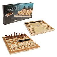 Шашки, шахи, нарди, дерево, 29 х 29 см