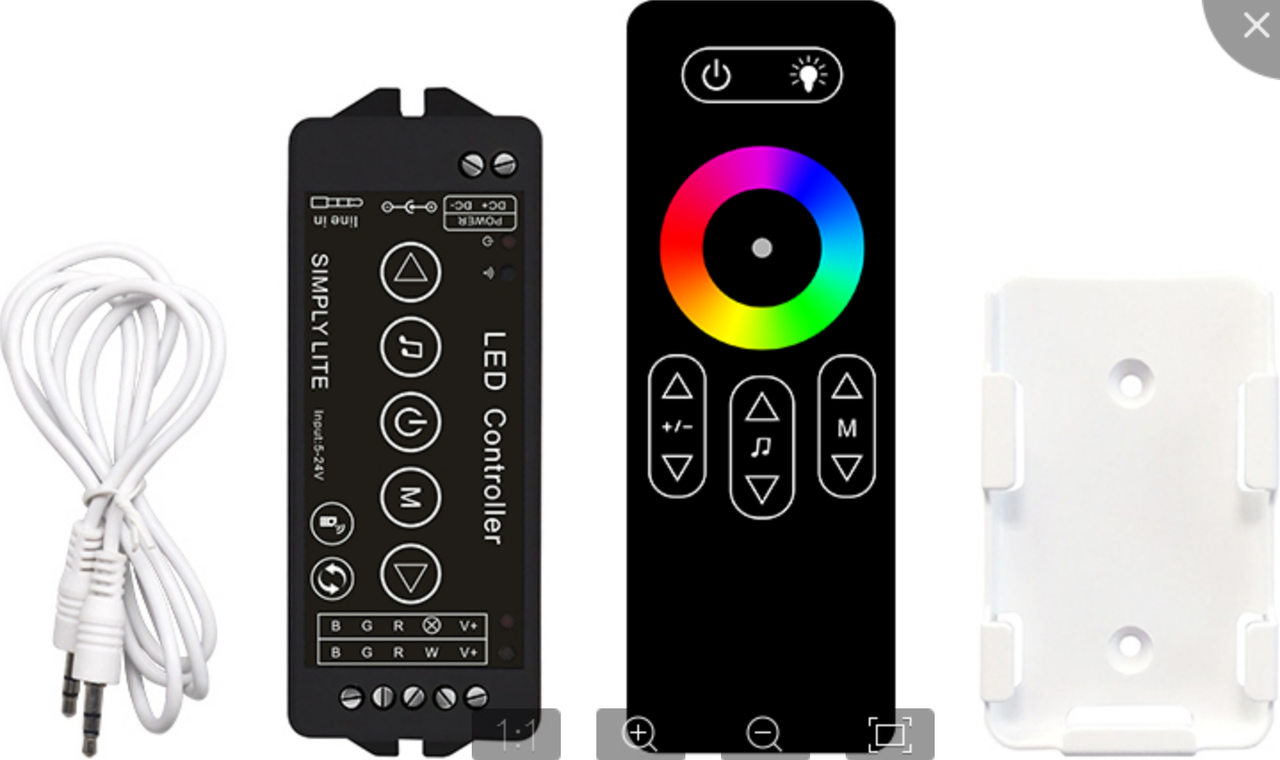 Контролер RGB+W RF Music 18А 12-24V Радіо Сенсорний пульт
