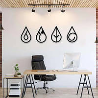 Дерев'яний декор на стіну 4 стихії