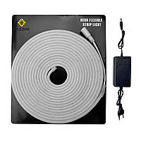 Готовий набір неонової стрічки 12V 6x12 5M Warm White (Тепло Білий 3000K)