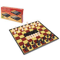 Шахи, шашки 3х1, пластик, 21 х 21 см, 3208А