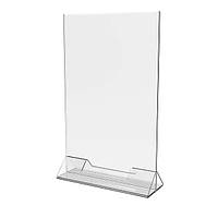 Менюхолдер Aspire А4 210х297мм. Вертикальний із візитницею. Трикутна підставка.