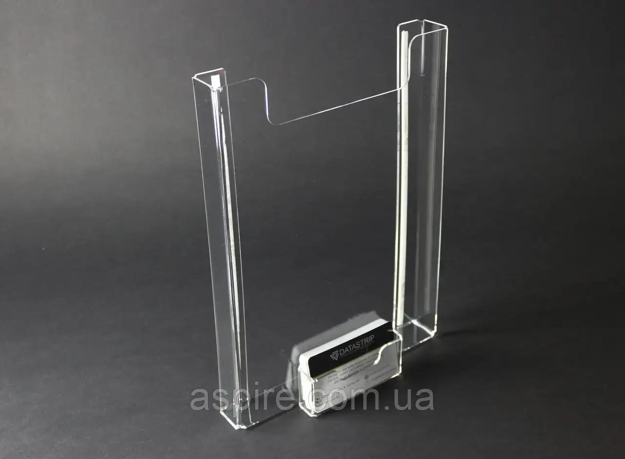Кишеня акрилова А4 (210х297мм) вертикальна з візитницею. Зі скотчем., фото 1