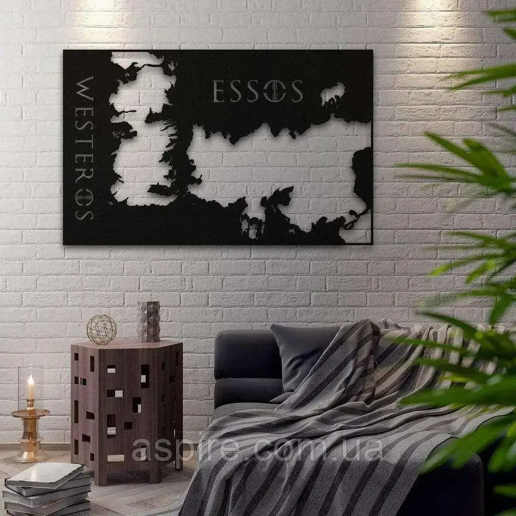 Дерев'яна карта на стіну «Гра престолів», фото 1