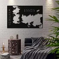 Дерев'яна карта на стіну «Гра престолів»