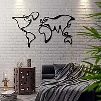 Абстрактна мапа світу — Дерев'яний декор на стіну