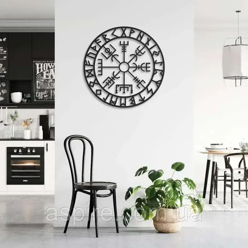 Вегвізир (Vegvisir) — Дерев'яний декор на стіну, фото 1