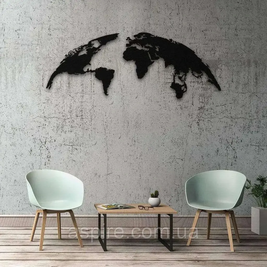 Мапа світу — Дерев'яний декор на стіну, фото 1