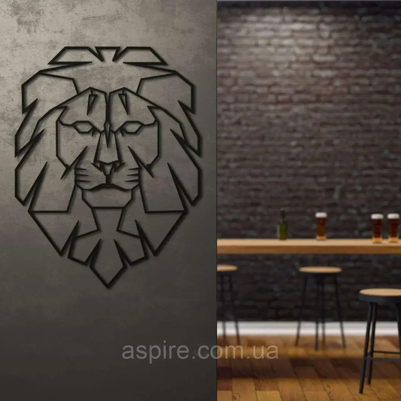 Лев (Lion) — параметричний декор на стіну, фото 1