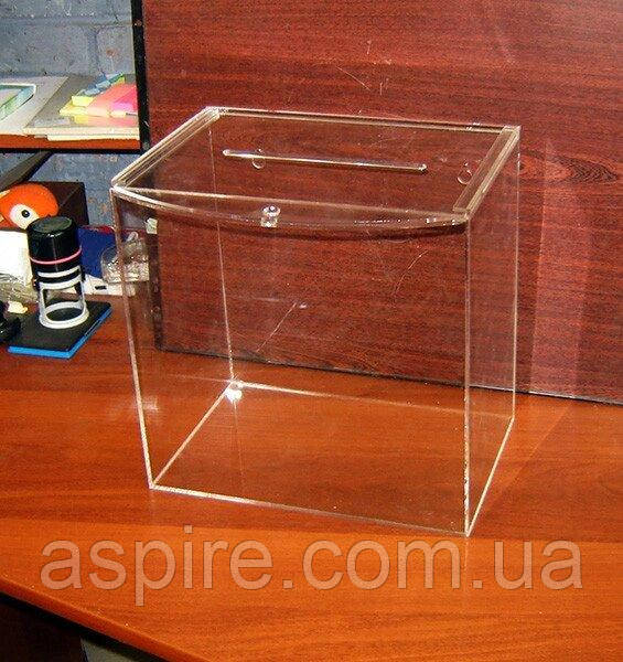Ящик для анкет 300х200х300 з оргскла 3 мм прозорий, фото 1