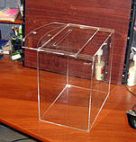 Ящик для збирання грошей 300х200х300 з оргскла 3 мм прозоре, фото 4