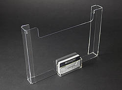 Кишеня А4 (210х297мм) горизонтальна з візитницею. Кріплення на саморіз.