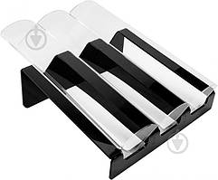 Підставка для макарун на 3 комірки. Чорна.