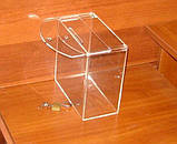 Ящик для надання 200х103х200 Матеріал акрил 3 мм прозоре передбачене вушко для навесн, фото 3