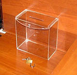 Ящик для надання 200х103х200 Матеріал акрил 3 мм прозоре передбачене вушко для навесн, фото 4