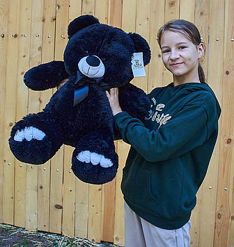 М'яка іграшка Ведмедик Ветли 70 см Красива плюшева іграшка Великий ведмідь плюшевий Ведмежа плюшеве Чорний