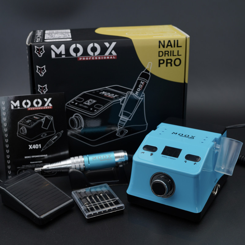 Фрезер Moox ProfessionalX401 на 50 000 об/хв. та 70W. для манікюру та педикюру (Blue), фото 1