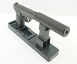 Пістолет металевий з глушником чорний Вальтер