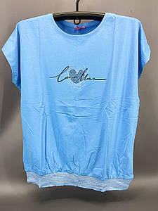 Футболка жіноча на резинці M 46-48 Блакитний