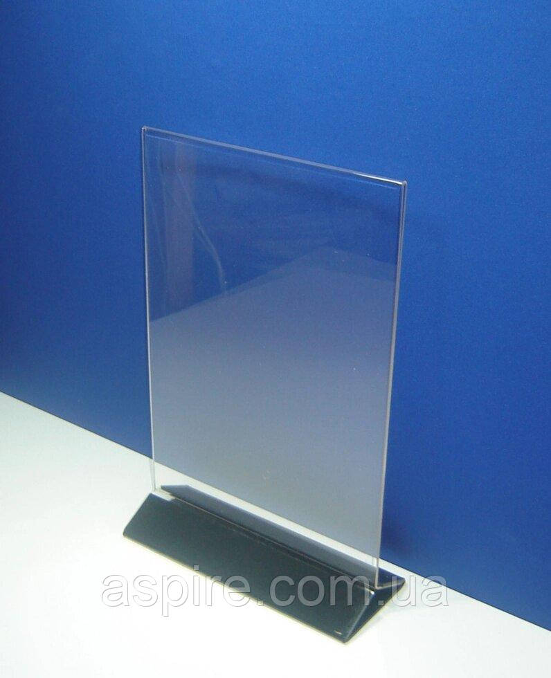 Менюхолдер тейбл тент А4 вертикальний акрил 2 мм чорн, фото 1