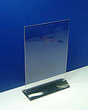Менюхолдер тейбл тент А4 вертикальний акрил 2 мм чорн, фото 4