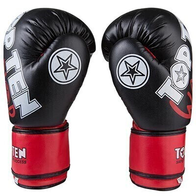 Боксерські рукавички TopTen WARRIOR, PVC, 12 oz, чорний.