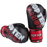 Боксерські рукавички TopTen WARRIOR, PVC, 12 oz, чорний., фото 4