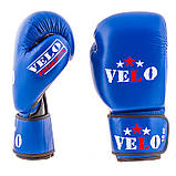 Боксерські рукавички Velo AIBA, шкіра, 12 oz, синій, фото 3