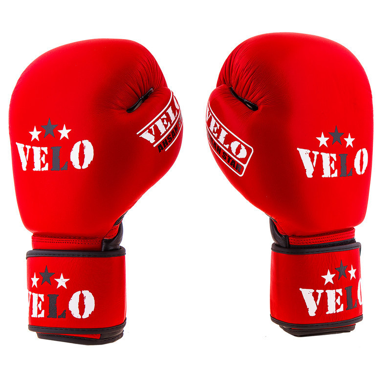Боксерські рукавички Velo AIBA, шкіра, 12 oz, червоний