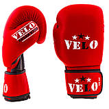 Боксерські рукавички Velo AIBA, шкіра, 12 oz, червоний, фото 3