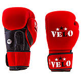 Боксерські рукавички Velo AIBA, шкіра, 12 oz, червоний, фото 4