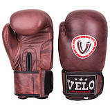 Боксерські рукавички Velo antique, шкіра, 10 oz., фото 5