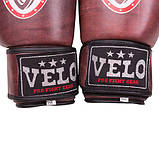 Боксерські рукавички Velo antique, шкіра, 10 oz., фото 7
