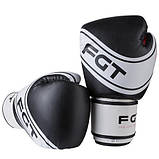 Боксерські рукавички FGT 2177, Flex, 8oz, чорний/білий, фото 4