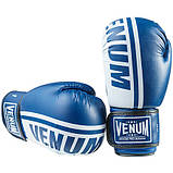 Боксерські рукавички Venum, PVC-19, 8 oz, синій, фото 3