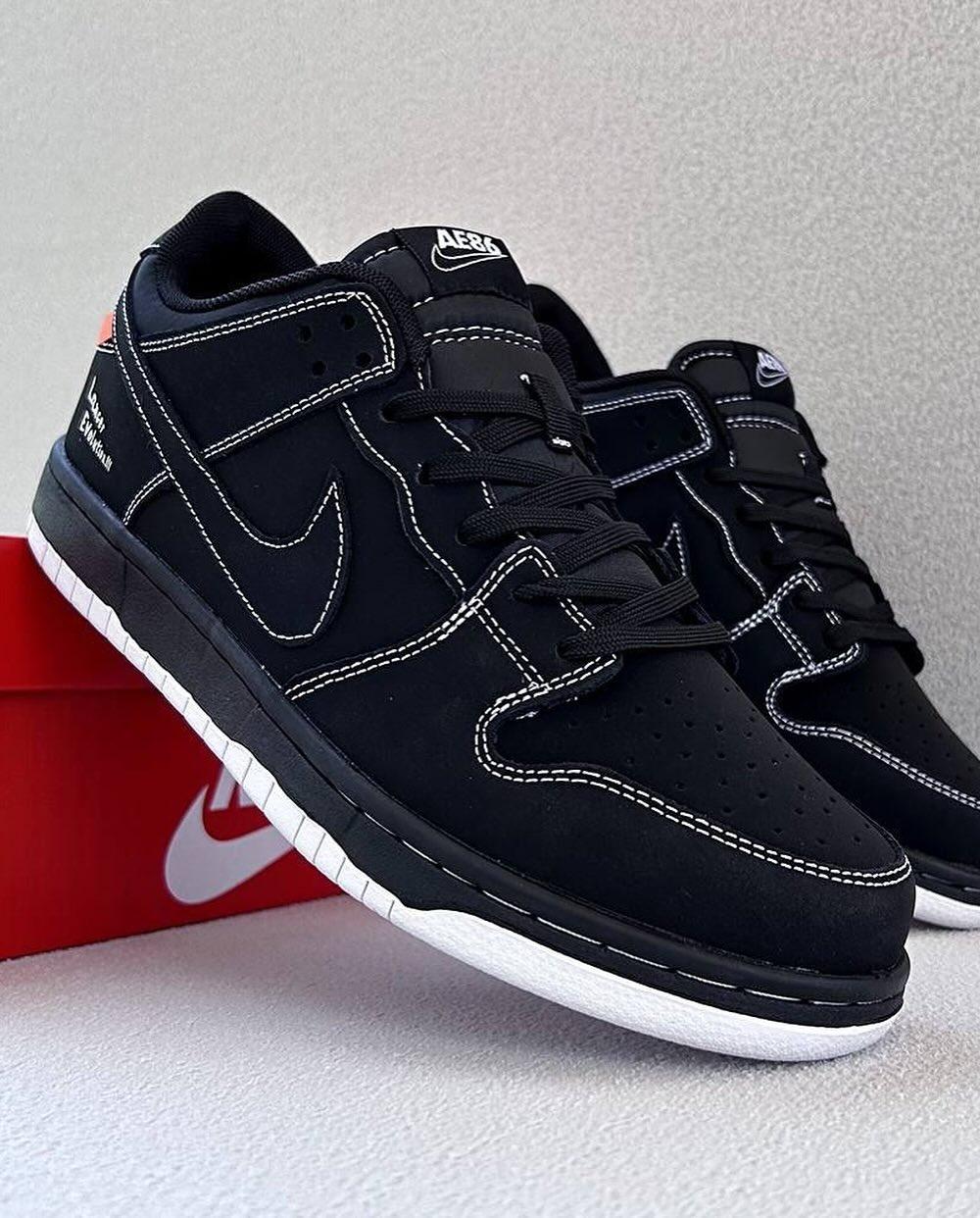 Чоловічі кросівки nike sb dunk low lancer evolution black white з натуральної замші